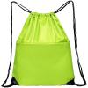 BuyAgain Drawstring Backpack Sports Water Resistant String Bag Sport Gym Sackpack for Women Men Large with Zipper, Apple Green view 2