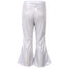 FEESHOW Toddler Baby High Waist Bell Bottoms Casual Outfits Girls Kids Denim Flared Pants Ruffled Wide Leg Trouser A Silver 9-11 Years view 2
