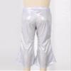 FEESHOW Toddler Baby High Waist Bell Bottoms Casual Outfits Girls Kids Denim Flared Pants Ruffled Wide Leg Trouser A Silver 9-11 Years view 4