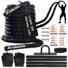 Brobantle Battle Rope 2 Inch Diameter,Black 30FT Exercise Workout Ropes for Home Gym Heavy Weighted Training Rope for Working Out view 1