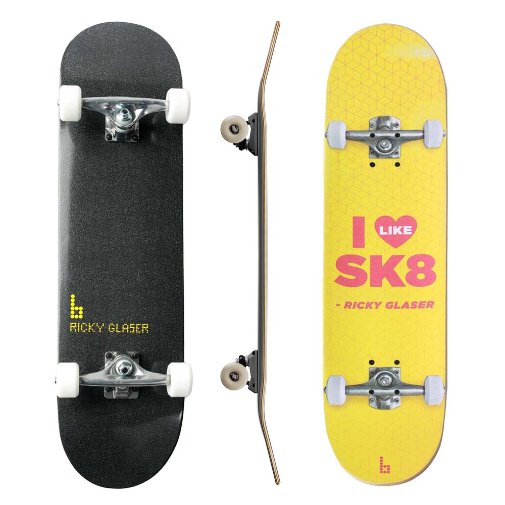 Complete Pro Skateboard by Braille for Girls, Boys, Kids Youth, Adult, Teens, Beginners - Fully Assembled with Poster & Stickers (8.25, Ricky Pro Model)