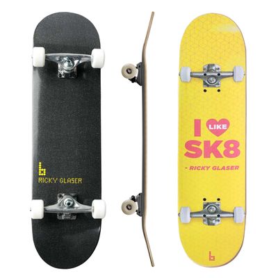 Complete Pro Skateboard by Braille for Girls, Boys, Kids Youth, Adult, Teens, Beginners - Fully Assembled with Poster & Stickers (7.75, Ricky Pro Model)
