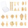SUNNYCLUE 1 Box 10 Pairs Gold Earring Studs Stainless Steel Ear Studs Flat Round Flower Earring Triangle Oval Square Leaf Rhombus Shape for Man Women Styling Findings Jewelry Gifts view 1