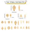 SUNNYCLUE 1 Box 10 Pairs Gold Earring Studs Stainless Steel Ear Studs Flat Round Flower Earring Triangle Oval Square Leaf Rhombus Shape for Man Women Styling Findings Jewelry Gifts view 2