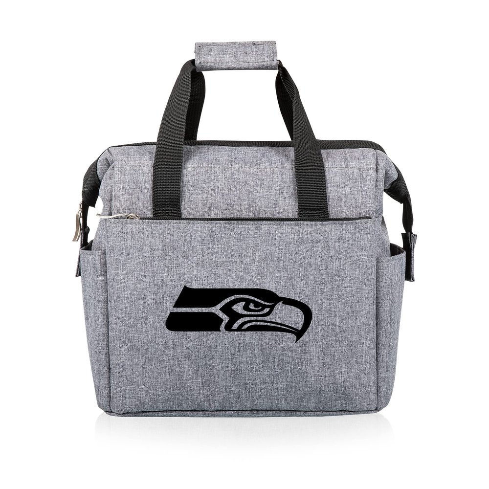 Picnic TIME NFL Seattle Seahawks On The Go Lunch Bag - Soft Cooler Lunch Box - Insulated Lunch Bag, (Heathered Gray)