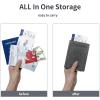 Passport Holder Cover Wallet Case RFID Blocking Leather Card Slot Travel Accessories Documents Organizer Protector for Women Men, Dark Gray view 2