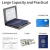 Passport Holder Cover Wallet Case RFID Blocking Leather Card Slot Travel Accessories Documents Organizer Protector for Women Men, Dark Gray view 3