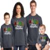 Merry Christmas Trees Leopard Buffalo Plaid Matching Family Toddler Girl Boy Long Sleeve Shirt view 2
