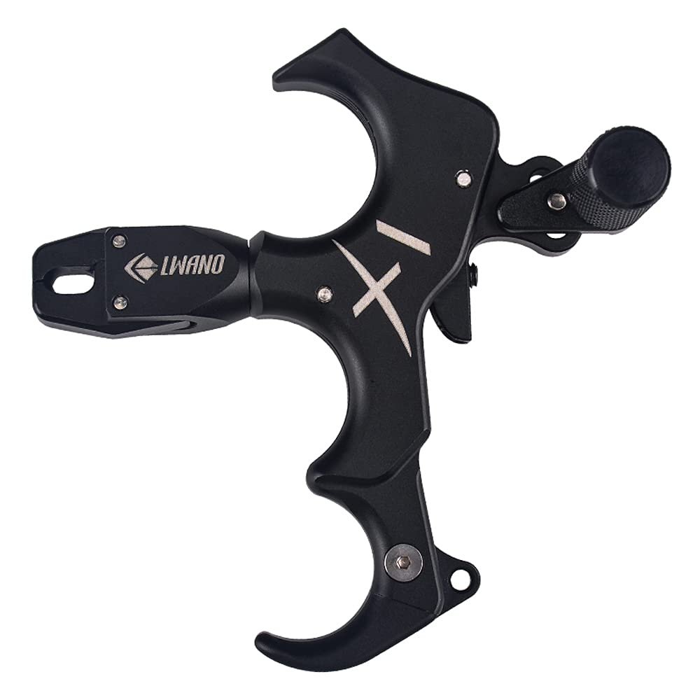 Huntinghome 3 or 4 Fingers Available Archery Release Aids, 360 Degree Rotate Clamp Compound Bow Release