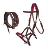 CHALLENGER Horse Western Leather Pink Padded Bitless Sidepull Bridle w/Reins 77RS32PK view 1