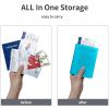 Passport Holder Cover Wallet Case RFID Blocking Leather Card Slot Travel Accessories Documents Organizer Protector for Women Men, Sky Blue view 2