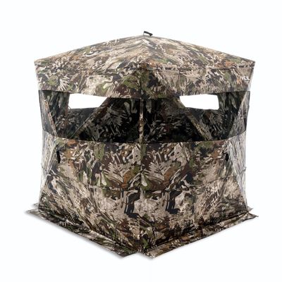 VEIL CAMO VC180 3-Person Hub Blind with Panoramic Windows  Ground Blind for Deer & Turkey Hunting, 180-Degree Panoramic Window, Water Resistant, Durable & Heavy-Duty Design, Silent Closure Door