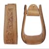CHALLENGER Horse Saddle Stirrups Horse Western 5" Wide Saddle Floral Tooled Tan Leather Covered Stirrups 51173NT view 1