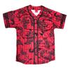 AIRNINE Men's Bandana Print Baseball Jersey Button Down Shirts (S to 5XL) (Red_J51, Small) view 1