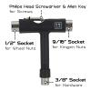 V N L A Skate Tool for Roller Skates Five-in-one T Tool Accessory with Allen Key and Philips Head and Three Sockets Sizes view 2