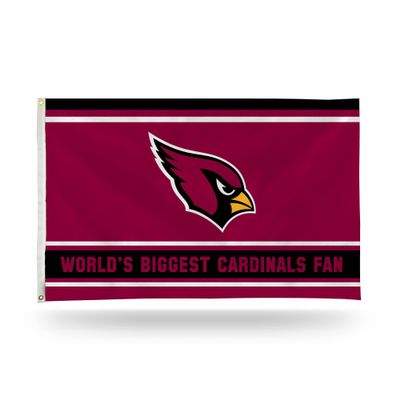 Rico Industries NFL Arizona Cardinals World's Biggest Fan 3' x 5' Banner Flag 3' x 5' Banner Flag Single Sided - Indoor or Outdoor - Home Dcor