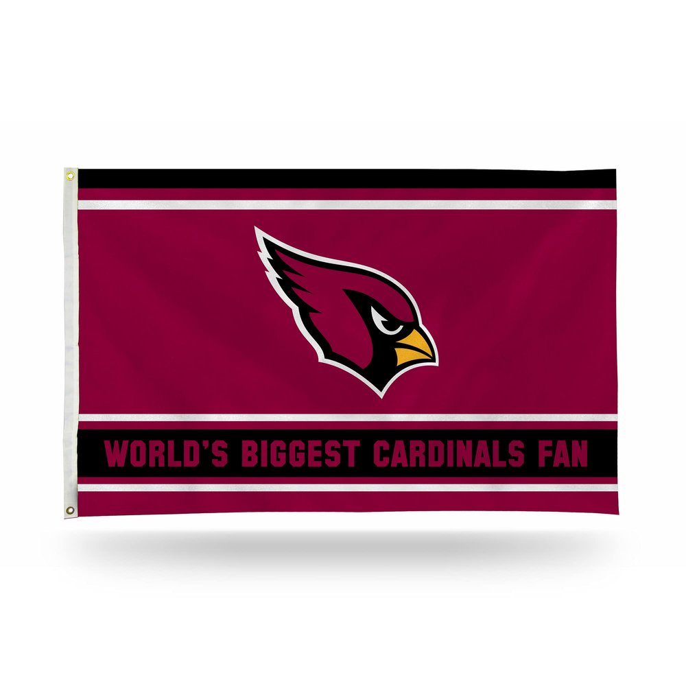Rico Industries NFL Arizona Cardinals World's Biggest Fan 3' x 5' Banner Flag 3' x 5' Banner Flag Single Sided - Indoor or Outdoor - Home Dcor