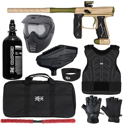 Action Village Empire Axe 2.0 Level 1 Protector Paintball Gun Package Kit (Dust Tan/Dust Olive, Glove Size: Small/Medium)