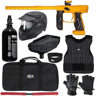 Action Village Empire Axe 2.0 Level 2 Protector Paintball Gun Package Kit (Dust Gold/Dust Gold, Glove Size: Small/Medium)