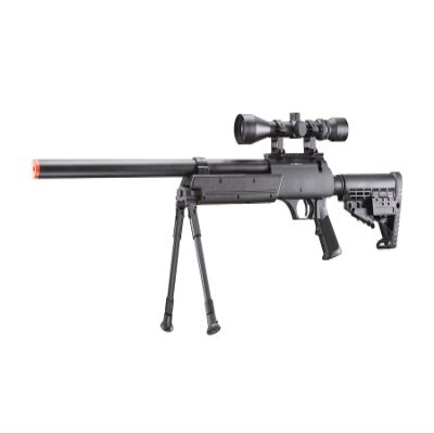 Airsoft Bolt Action Spring Sniper, 470 FPS, Full Metal, 3-9x40mm Scope and Bipod Included - Black
