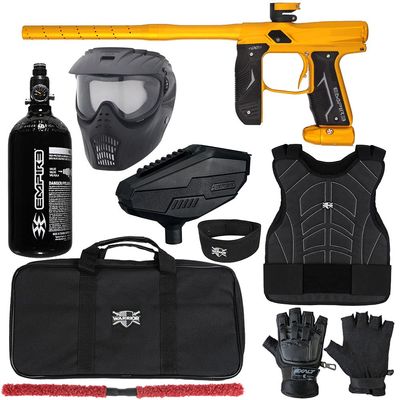Action Village Empire Axe 2.0 Level 1 Protector Paintball Gun Package Kit (Dust Gold/Dust Gold, Glove Size: Small/Medium)
