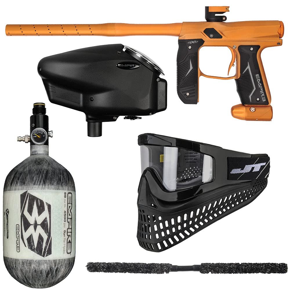 Action Village Empire Axe 2.0 Insane Paintball Gun Package Kit w/Air Tank (Dust Orange/Dust Orange, Tank Size: 68/4500)
