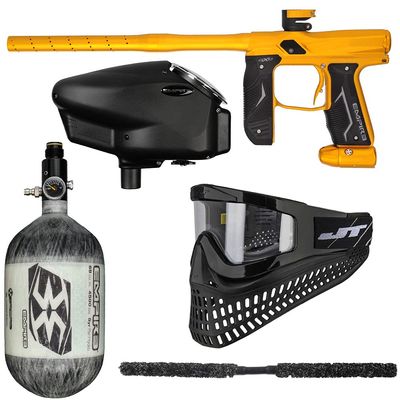 Action Village Empire Axe 2.0 Insane Paintball Gun Package Kit w/Air Tank (Dust Gold/Dust Gold, Tank Size: 68/4500)