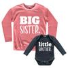 Unordinary Toddler Big Sister Little Brother Outfit Matching Shirts Sets Baby Newborn Outfits Shirt (Mauve/Charcoal Black - Long Sleeve, Youth S(8) / Baby (0-3M)) view 1