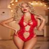 Avidlove Teddy One Piece Lingerie Lace Trim Bow Knot Romper Bodysuit Babydoll Red X-Small view 3