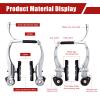 Boao Complete V-Type Bike Brake Set, Front and Rear Bike MTB Brake Inner and Outer Cables and Lever Kit Includes Calipers Levers Cables (Silver) view 3