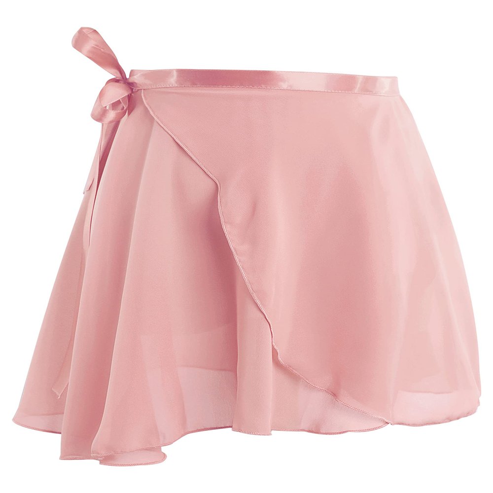 Daydance Light Pink Women Ballet Skirts Adult Sheer Chiffon Over Scarf for Dancing Leotards