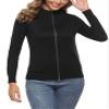 Youngull Womens Long Sleeve Sweatshirts Zip Front Cardigan for Women Casual Jacket Lightweight Fashion Loose Knitted Sweater with Zipper Comfortable Fall Tops Black M view 3