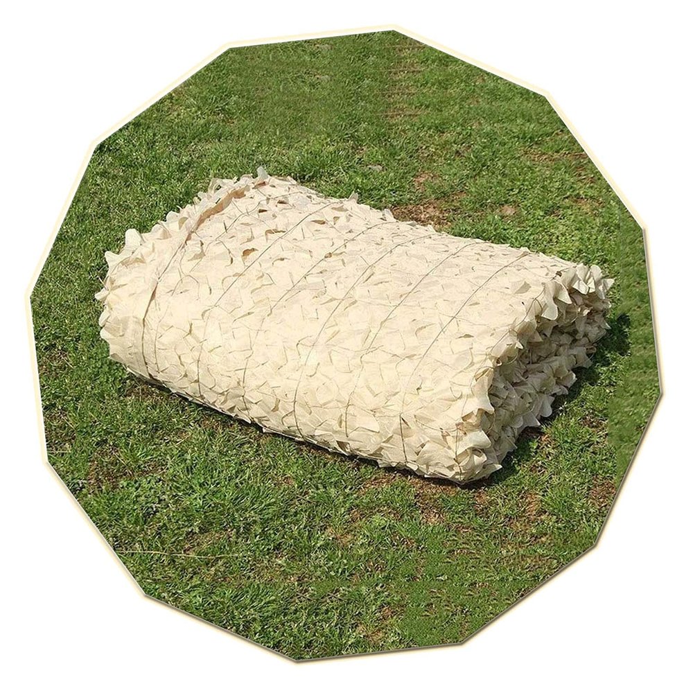 Suwooy Hunting Camouflage Netting, Military, Light and Durable, Sun Protection Camouflage Net, 2m 3m 4m 5m 6m 7m 8m 9m 10m Shade Decorative Net, Camo Netting Car Cover, Beige,Beige-2x5m(6.616.4ft)