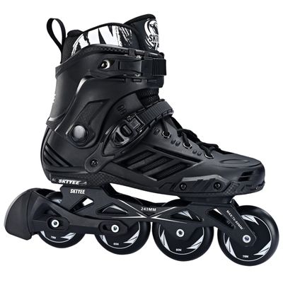 SKTYEE Professional Inline Skates for Women and Men, High Performance Roller Skates Blades Adult, Comfortable breathabl Racing Skates with Washable Lining, Beginner, Black (Black, Men 6/Women 7)