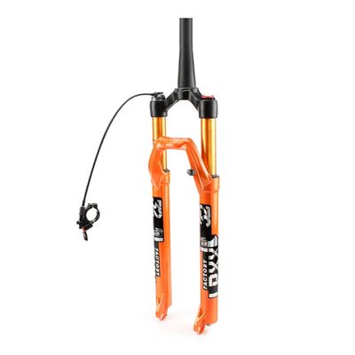 Jejy Front Forks Accessories 27.5inch MTB Shock Absorber, QR 9mm Quick Release Mountain Bicycle Magnesium Alloy Suspension Fork (Color : Orange Remote Lockout, Size : 27.5)