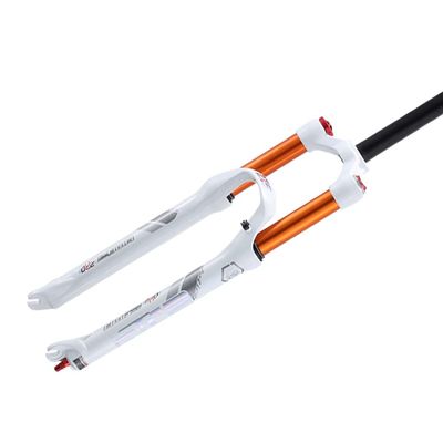 Jejy Mountain Bicycle 26 Inch 27.5inch Magnesium Alloy Suspension Forks Double Air Chamber, MTB Bike with Damping Adjustment Manual Lockout Front Fork (Color : White, Size : 26)