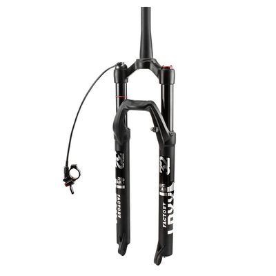 Jejy Front Forks Accessories 27.5inch MTB Shock Absorber, QR 9mm Quick Release Mountain Bicycle Magnesium Alloy Suspension Fork (Color : Black Silver Remote Lockout, Size : 27.5)