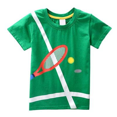 2-8Y Toddler Kids Baby Boys Summer T-Shirt Cotton Short Sleeve Blouse Basketball Soccer Funny Print Tops Clothes