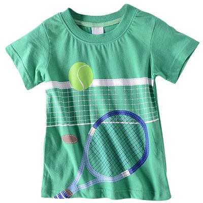 2-8Y Toddler Kids Baby Boys Summer T-Shirt Cotton Short Sleeve Blouse Basketball Soccer Funny Print Tops Clothes