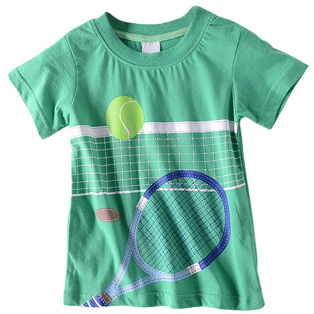 2-8Y Toddler Kids Baby Boys Summer T-Shirt Cotton Short Sleeve Blouse Basketball Soccer Funny Print Tops Clothes