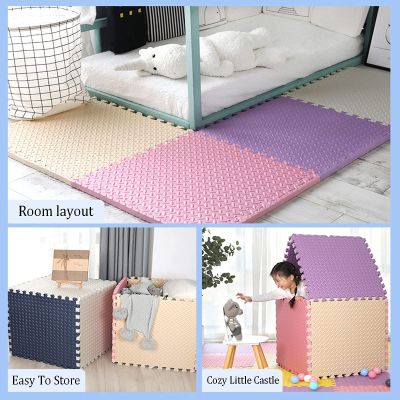 AYLYHD Puzzle Exercise Floor Mat, EVA Interlocking Foam Tiles Exercise Equipment Mat Workout Mats Flooring for Home Gym Yoga Floor Mats (Color : D, Size : 60x60x2cm-16pcs)