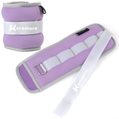 Ankle Weights (1 Pair), Wrist Arm Hand & Leg Weighted for Women Men Kids for Exercise, Strength Training, Jogging, Aerobics, Yoga, Dancing - 2 LBS Pair(1 lb each), Purple