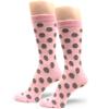 Spotlight Hosiery Men's Cotton Polka Dots Dress Socks, Light Pink/Gray, Size 10-13, 1PR view 1