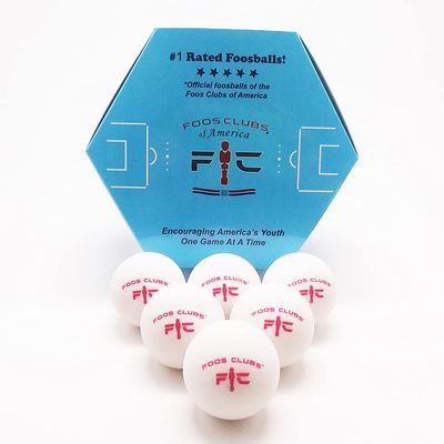 Foos Clubs Foosballs - Professional Tournament Quality Balls - for Home, Schools, Rec Centers. Set of 6 Urethane Foosball Balls (White)