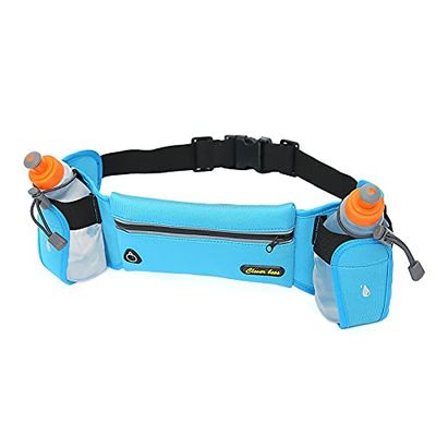 DDER Outdoor Sports Waist Bag, Double Water Bottle and Three Bags, Waterproof and Reflective Diving Cloth Running Bag for Bicycle