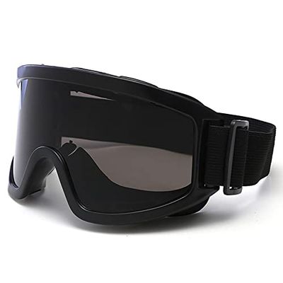 DDER Outdoor Sports Ski Glasses Anti Glare Glasses Men's Riding Sunglasses Motorcycle Protective Glasses (Black)
