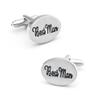 iGame Wedding Cuff Links Silver Color Quality Brass Material Groomsman Design Cufflinks with Gift Box (Best Man) view 1