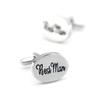 iGame Wedding Cuff Links Silver Color Quality Brass Material Groomsman Design Cufflinks with Gift Box (Best Man) view 2