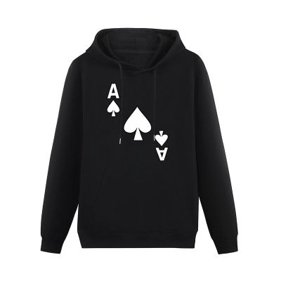 BAIKUTOUAN Ace of Spades Poker Men's Hoodies Pullover Casual Sweatshirts with Pockets Design