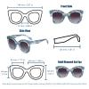 Freckles Mark Thick Fashion Butterfly Sunglasses for Women Trendy Round Cat Eye Sun Glasses (Unique Blue Pattern, 45) view 3